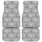 Zentangle Flower Pattern Print Front and Back Car Floor Mats