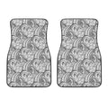 Zentangle Flower Pattern Print Front Car Floor Mats