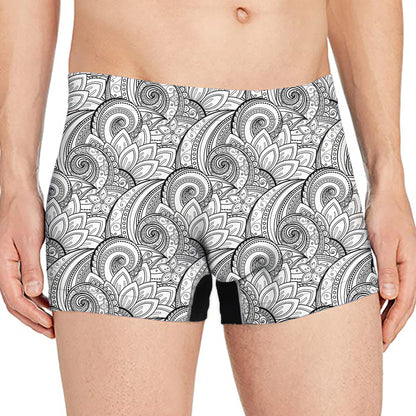 Zentangle Flower Pattern Print Men's Boxer Briefs