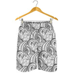 Zentangle Flower Pattern Print Men's Shorts
