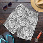 Zentangle Flower Pattern Print Men's Shorts