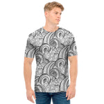 Zentangle Flower Pattern Print Men's T-Shirt