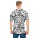 Zentangle Flower Pattern Print Men's T-Shirt