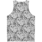 Zentangle Flower Pattern Print Men's Tank Top