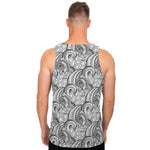 Zentangle Flower Pattern Print Men's Tank Top