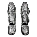 Zentangle Flower Pattern Print Muay Thai Shin Guards