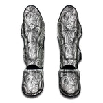 Zentangle Flower Pattern Print Muay Thai Shin Guard