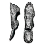 Zentangle Flower Pattern Print Muay Thai Shin Guard