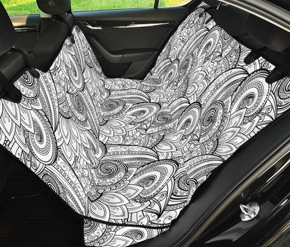 Zentangle Flower Pattern Print Pet Car Back Seat Cover
