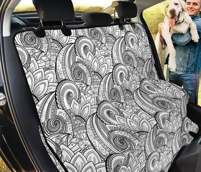 Zentangle Flower Pattern Print Pet Car Back Seat Cover