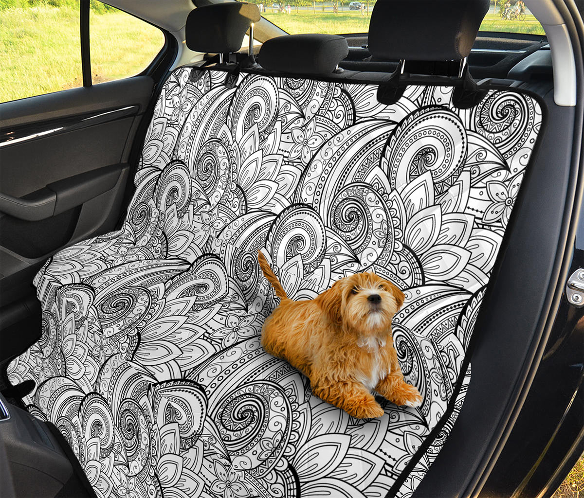 Zentangle Flower Pattern Print Pet Car Back Seat Cover