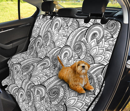 Zentangle Flower Pattern Print Pet Car Back Seat Cover