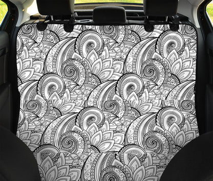 Zentangle Flower Pattern Print Pet Car Back Seat Cover