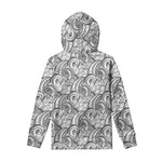 Zentangle Flower Pattern Print Pullover Hoodie