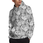 Zentangle Flower Pattern Print Pullover Hoodie
