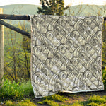 Zentangle Flower Pattern Print Quilt