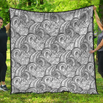 Zentangle Flower Pattern Print Quilt