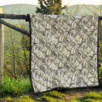 Zentangle Flower Pattern Print Quilt