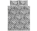 Zentangle Flower Pattern Print Quilt Bed Set