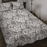 Zentangle Flower Pattern Print Quilt Bed Set