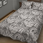 Zentangle Flower Pattern Print Quilt Bed Set