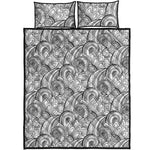 Zentangle Flower Pattern Print Quilt Bed Set