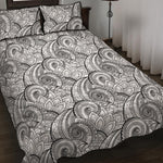 Zentangle Flower Pattern Print Quilt Bed Set