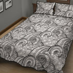 Zentangle Flower Pattern Print Quilt Bed Set