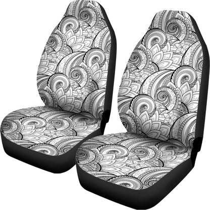 Zentangle Flower Pattern Print Universal Fit Car Seat Covers