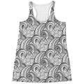 Zentangle Flower Pattern Print Women's Racerback Tank Top