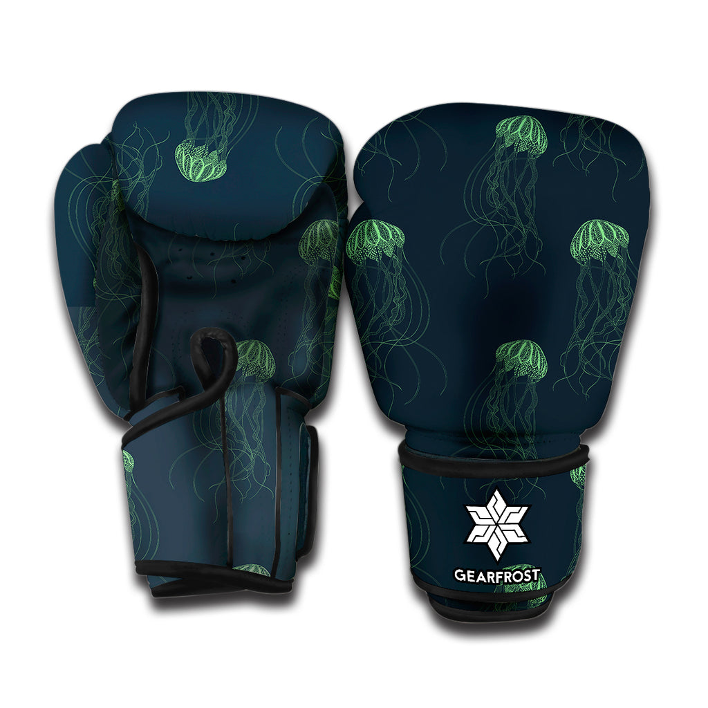 Zentangle Jellyfish Pattern Print Boxing Gloves