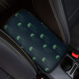 Zentangle Jellyfish Pattern Print Car Center Console Cover