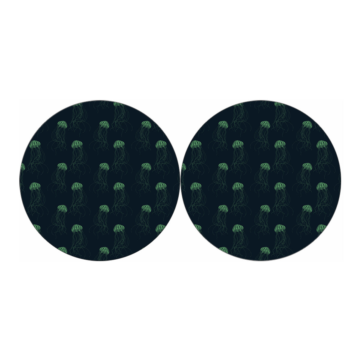 Zentangle Jellyfish Pattern Print Car Coasters