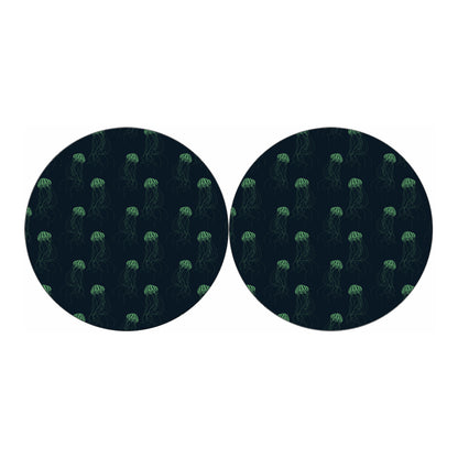 Zentangle Jellyfish Pattern Print Car Coasters