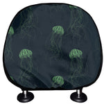 Zentangle Jellyfish Pattern Print Car Headrest Covers