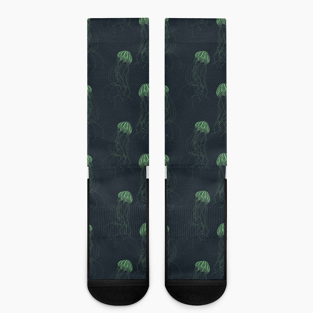 Zentangle Jellyfish Pattern Print Crew Socks