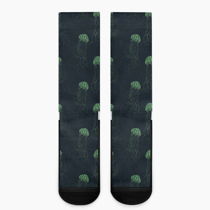 Zentangle Jellyfish Pattern Print Crew Socks