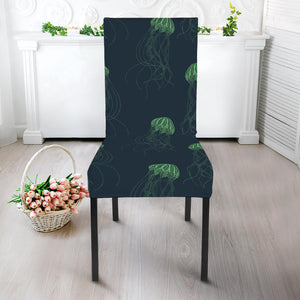 Zentangle Jellyfish Pattern Print Dining Chair Slipcover