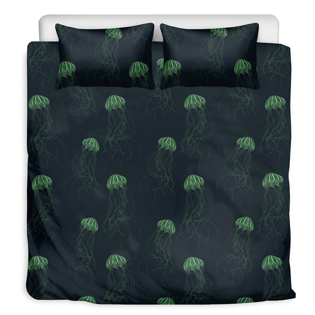 Zentangle Jellyfish Pattern Print Duvet Cover Bedding Set