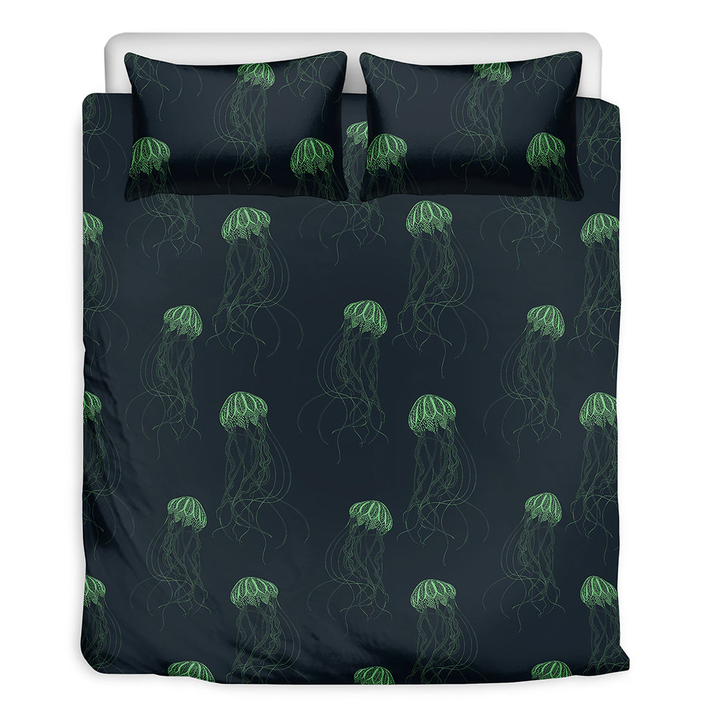 Zentangle Jellyfish Pattern Print Duvet Cover Bedding Set