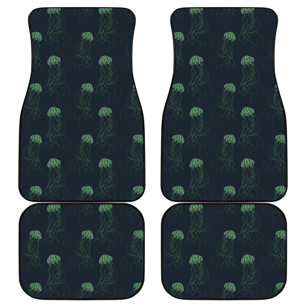 Zentangle Jellyfish Pattern Print Front and Back Car Floor Mats