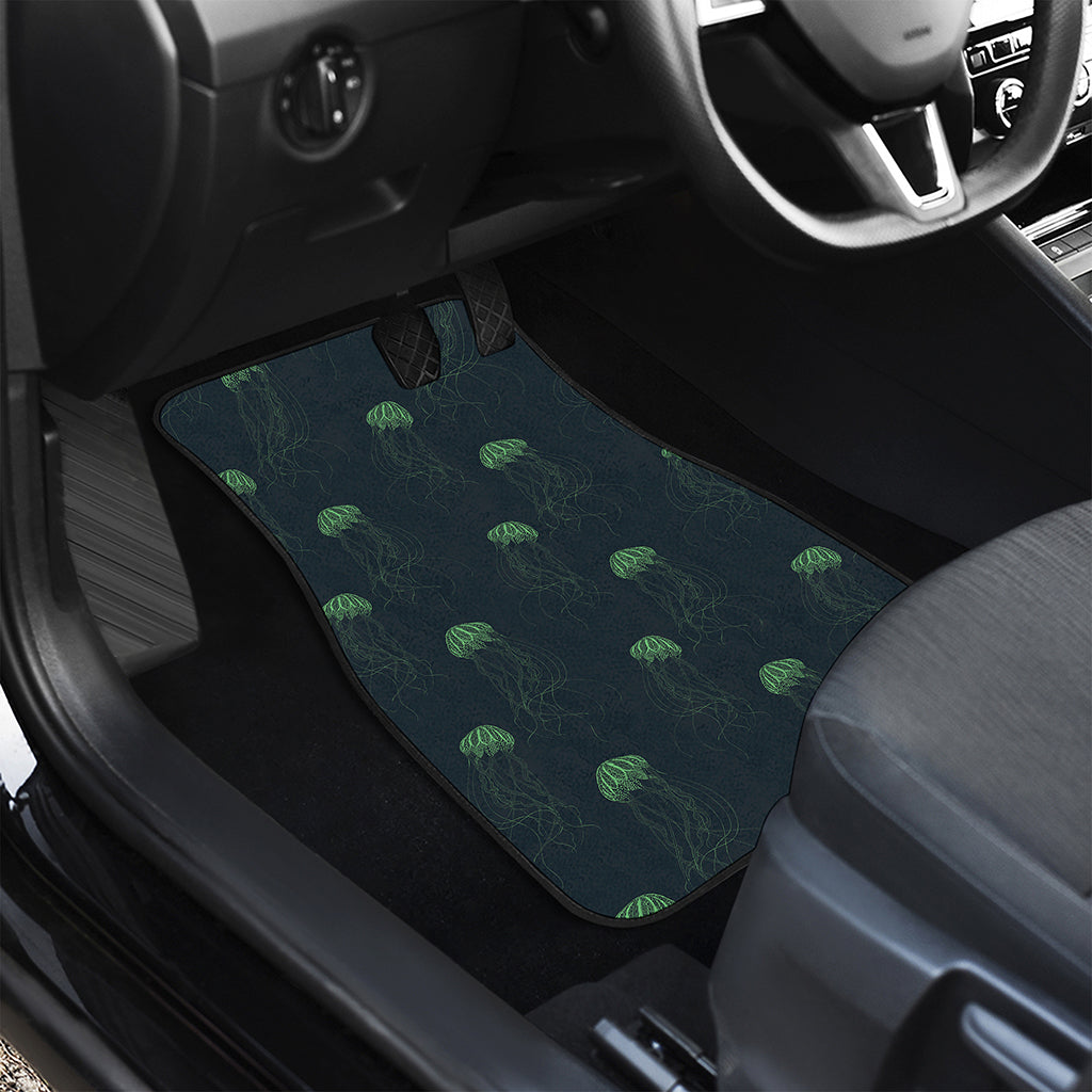 Zentangle Jellyfish Pattern Print Front and Back Car Floor Mats