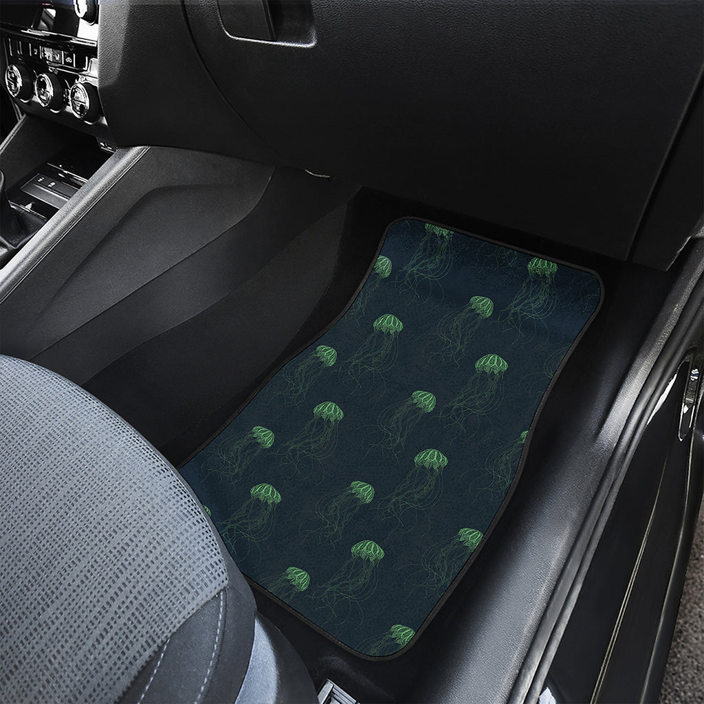 Zentangle Jellyfish Pattern Print Front and Back Car Floor Mats