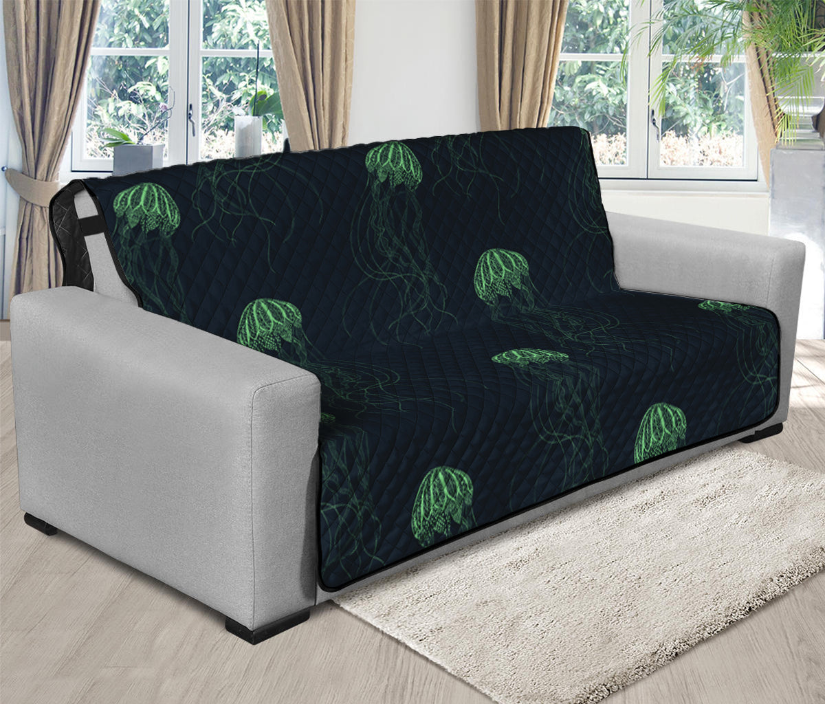 Zentangle Jellyfish Pattern Print Futon Protector