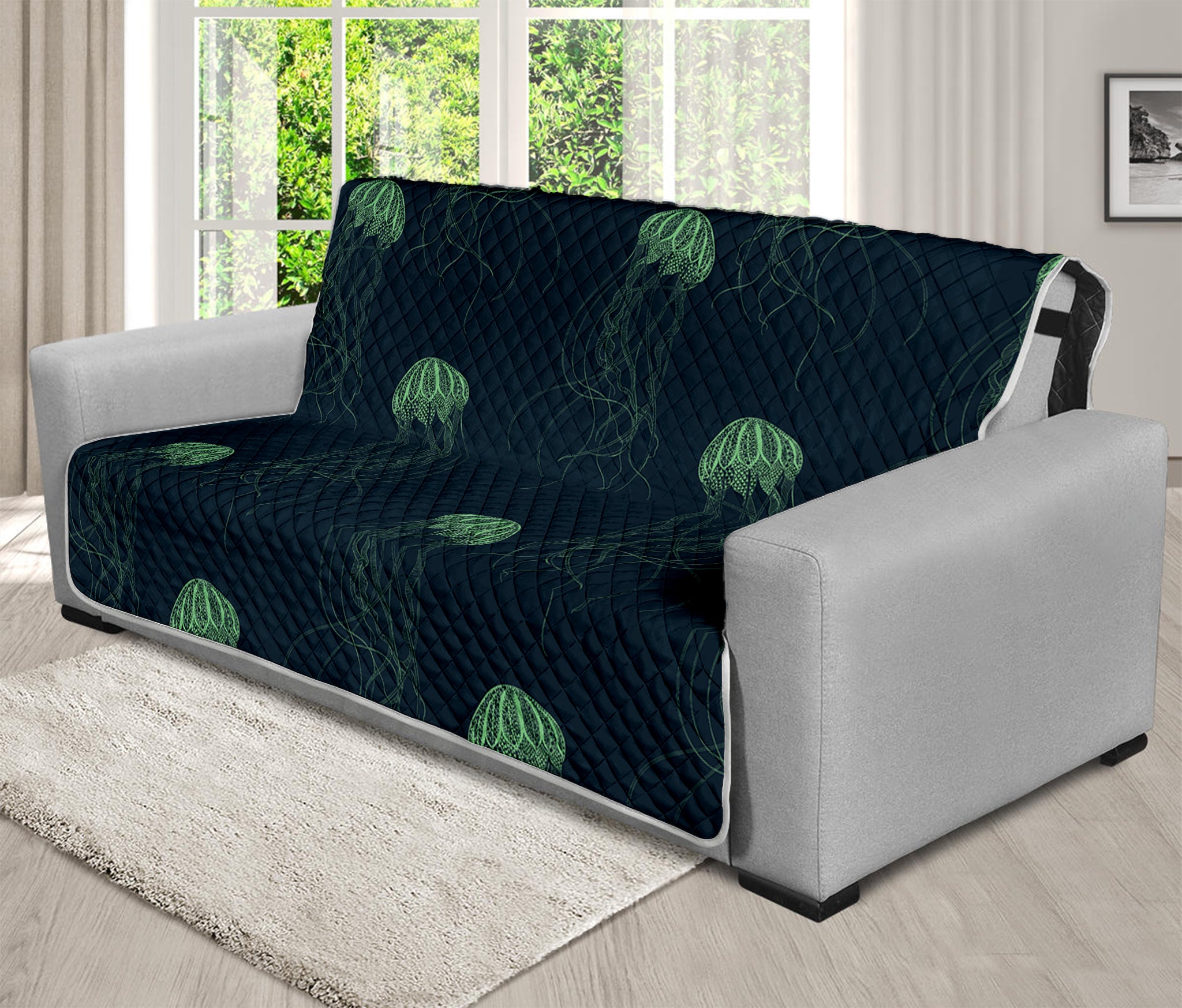 Zentangle Jellyfish Pattern Print Futon Protector