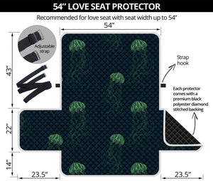 Zentangle Jellyfish Pattern Print Loveseat Protector