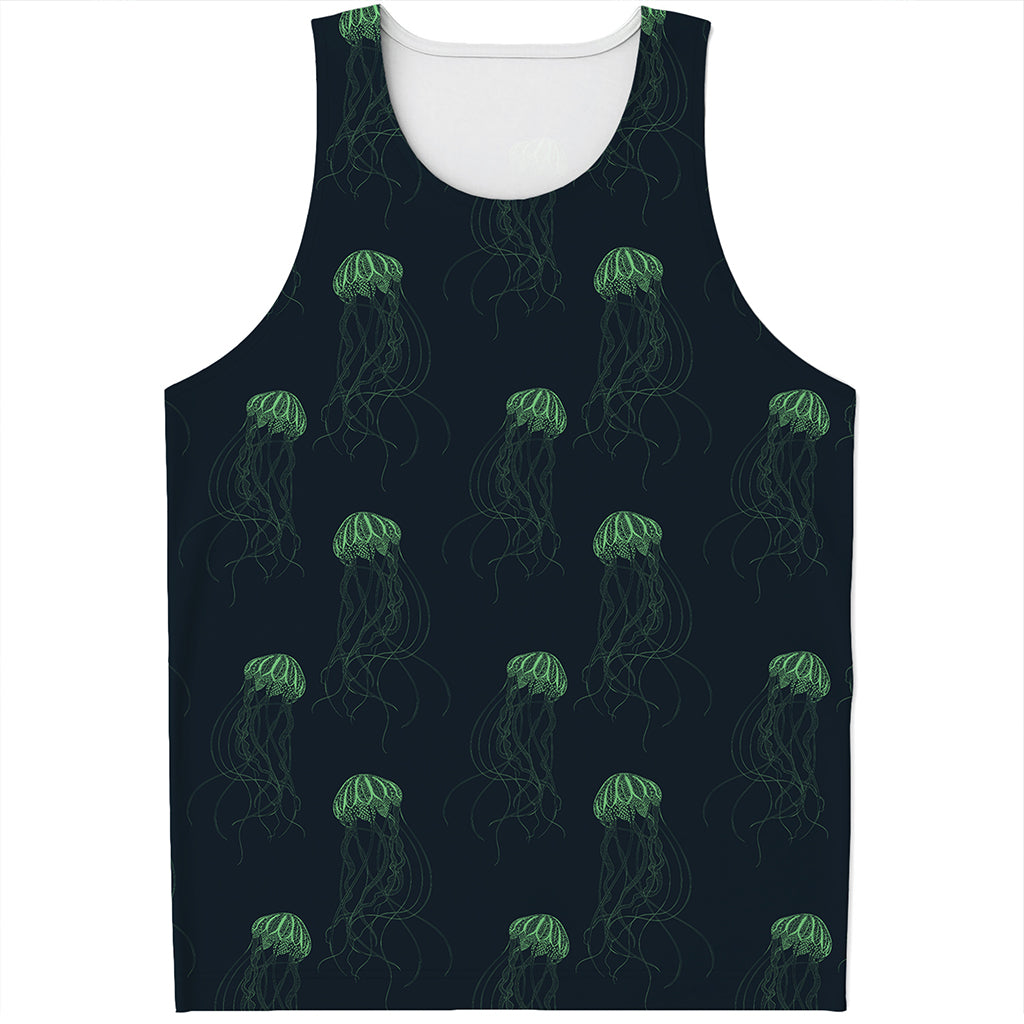 Zentangle Jellyfish Pattern Print Men's Tank Top