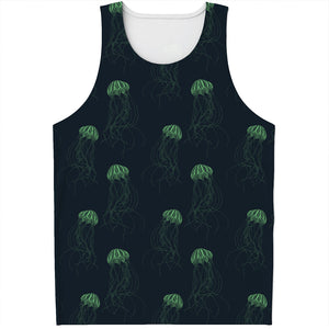 Zentangle Jellyfish Pattern Print Men's Tank Top