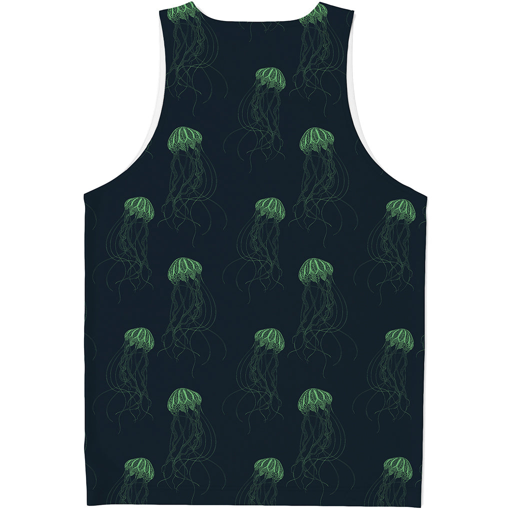 Zentangle Jellyfish Pattern Print Men's Tank Top