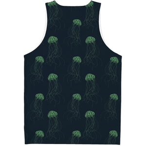 Zentangle Jellyfish Pattern Print Men's Tank Top